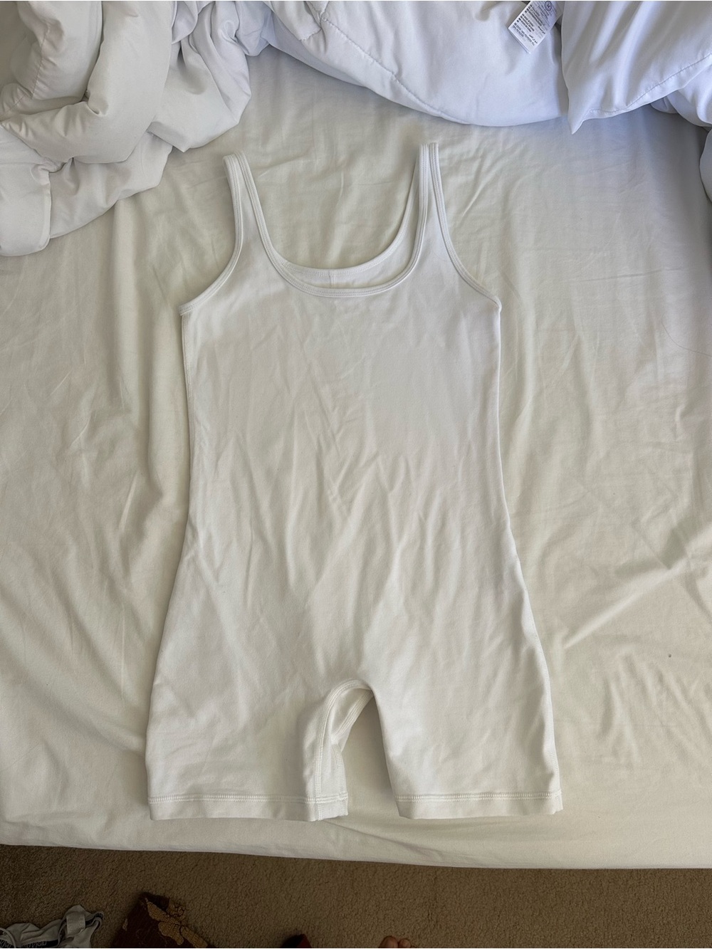 Aritzia White Kids Tank One-Piece Romper
